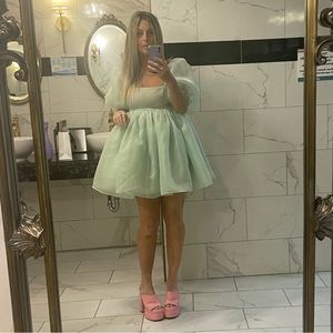 Selkie x Revolve Puff Dress in Milk Jade (S)